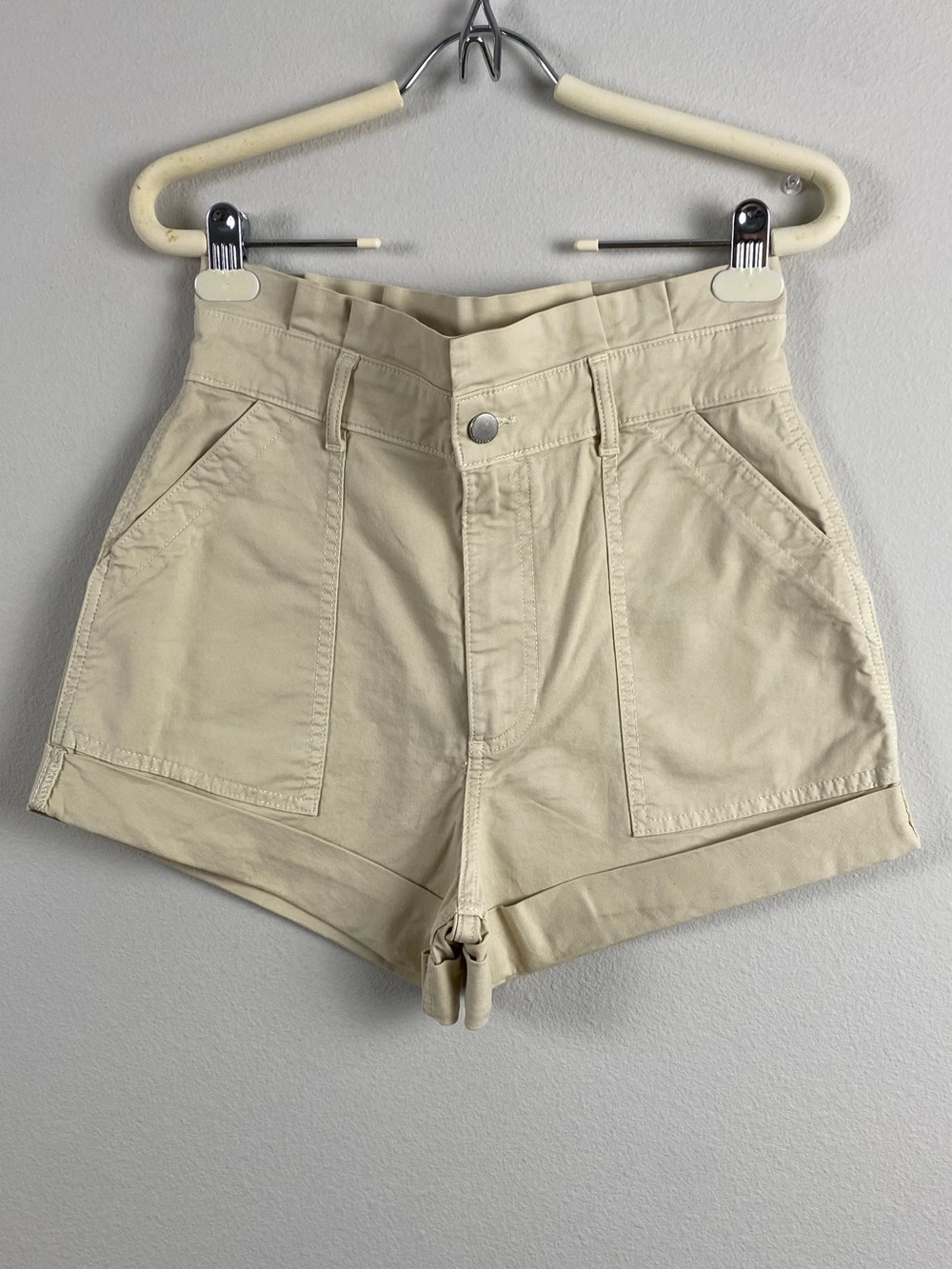 Abercrombie & Fitch High Waist Paperbag Short | Khaki